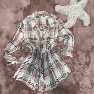 Cute pink and gray flannel